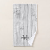 Afdruk van roodgrijs bamboe Monogram Bad Handdoek (Handdoek)