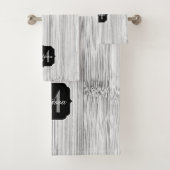 Afdruk van roodgrijs bamboe Monogram Bad Handdoek (Insitu)