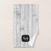 Afdruk van roodgrijs bamboe Monogram Bad Handdoek (Handdoek)