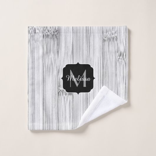 Afdruk van roodgrijs bamboe Monogram Bad Handdoek (Wasdoekje)