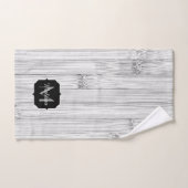 Afdruk van roodgrijs bamboe Monogram Bad Handdoek (Handdoek)