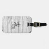 Afdruk van roodgrijs bamboe Monogram Bagagelabel (Voorkant horizontaal)