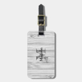 Afdruk van roodgrijs bamboe Monogram Bagagelabel (Voorkant verticaal)