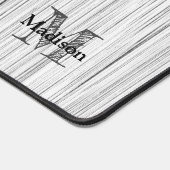 Afdruk van roodgrijs bamboe Monogram Bureaumat (Hoek)