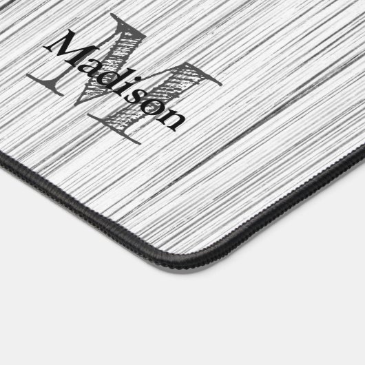 Afdruk van roodgrijs bamboe Monogram Bureaumat (Hoek)