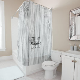 Afdruk van roodgrijs bamboe Monogram Douchegordijn