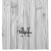 Afdruk van roodgrijs bamboe Monogram Douchegordijn (Voorkant)