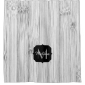 Afdruk van roodgrijs bamboe Monogram Douchegordijn (Voorkant)