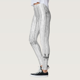 Afdruk van roodgrijs bamboe Monogram Leggings