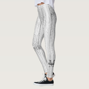 Afdruk van roodgrijs bamboe Monogram Leggings
