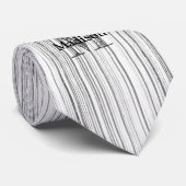 Afdruk van roodgrijs bamboe Monogram Stropdas (Opgerold)