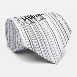 Afdruk van roodgrijs bamboe Monogram Stropdas