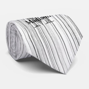 Afdruk van roodgrijs bamboe Monogram Stropdas