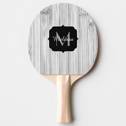 Afdruk van roodgrijs bamboe Monogram Tafeltennisbatje (Voorkant)