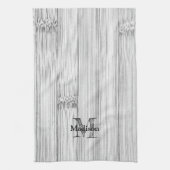 Afdruk van roodgrijs bamboe Monogram Theedoek (Verticaal)