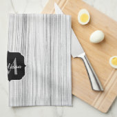 Afdruk van roodgrijs bamboe Monogram Theedoek (Quarter Fold)