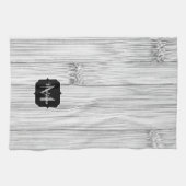 Afdruk van roodgrijs bamboe Monogram Theedoek (Horizontaal)