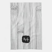 Afdruk van roodgrijs bamboe Monogram Theedoek (Verticaal)