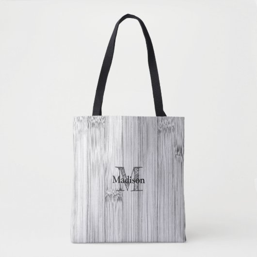 Afdruk van roodgrijs bamboe Monogram Tote Bag (Voorkant)