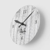 Afdruk van roodgrijs bamboe Monogram Vierkante Klok (Hoek)