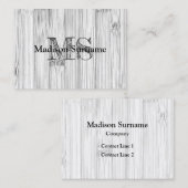 Afdruk van roodgrijs bamboe Monogram Visitekaartje (Voorkant / Achterkant)