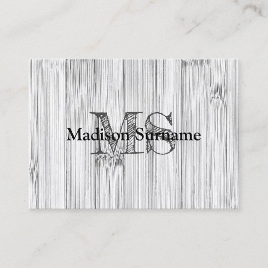 Afdruk van roodgrijs bamboe Monogram Visitekaartje (Voorkant)