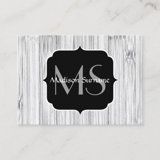 Afdruk van roodgrijs bamboe Monogram Visitekaartje (Voorkant)