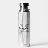 Afdruk van roodgrijs bamboe Monogram Waterfles (Links)