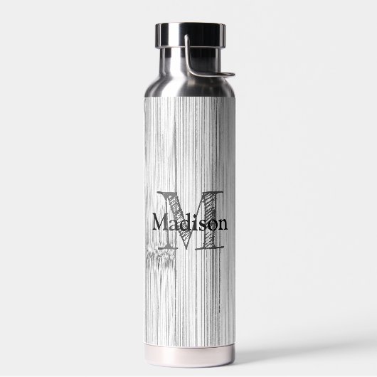 Afdruk van roodgrijs bamboe Monogram Waterfles (Links)