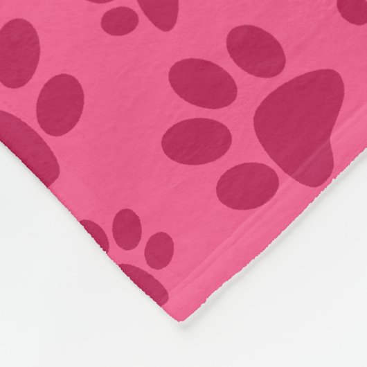 Afdruk van roze hondjes fleece deken (Hoek)