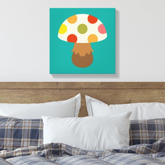 Afdruk van schilderdoeken van kleurige paddenstoel canvas afdruk (Insitu (Slaapkamer))