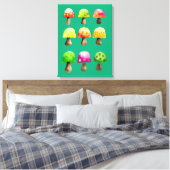 Afdruk van schilderdoeken van kleurige paddenstoel canvas afdruk (Insitu (Slaapkamer))