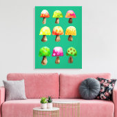 Afdruk van schilderdoeken van kleurige paddenstoel canvas afdruk (Insitu (Woonkamer))