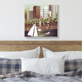 Afdruk van stedelijk landschapscanvas canvas afdruk (Insitu (Slaapkamer))