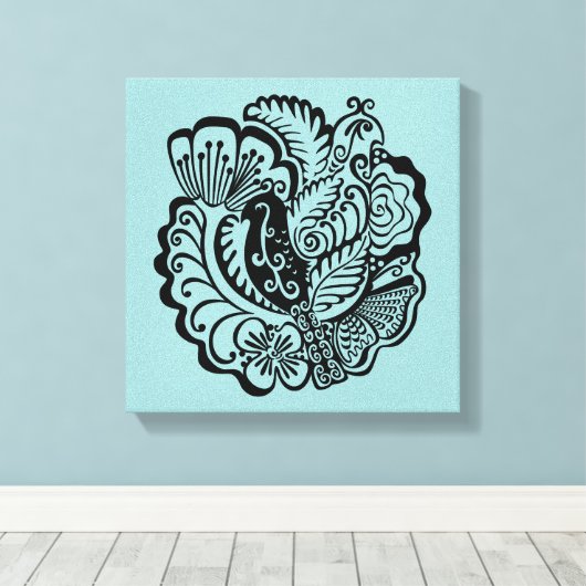 Afdruk van tuinvogels met verrekend Canvas (Insitu (Houten vloer))