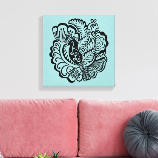 Afdruk van tuinvogels met verrekend Canvas (Insitu (Woonkamer))