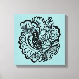 Afdruk van tuinvogels met verrekend Canvas