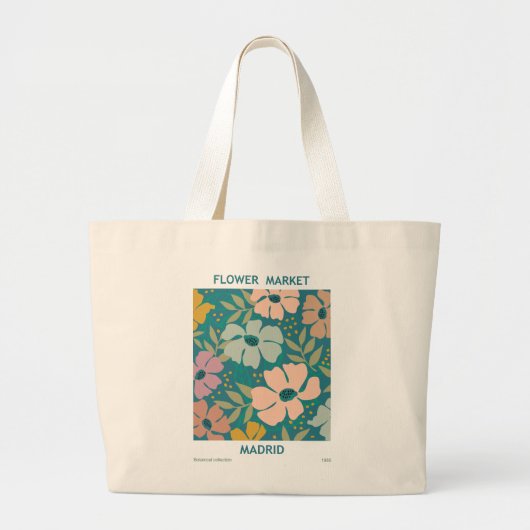 Afdruk van ventilatormarkt Madrid Grote Tote Bag (Voorkant)