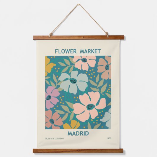 Afdruk van ventilatormarkt Madrid Hangend Wandkleed (Voorkant)