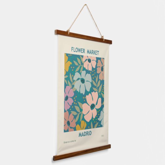 Afdruk van ventilatormarkt Madrid Hangend Wandkleed (Gebogen)