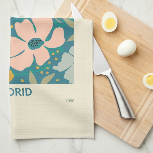 Afdruk van ventilatormarkt Madrid Theedoek (Quarter Fold)