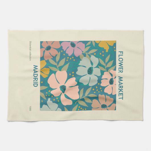 Afdruk van ventilatormarkt Madrid Theedoek (Horizontaal)