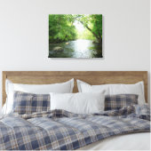 Afdruk van verstijfd Canvas met woudkreek (Insitu (Slaapkamer))