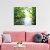 Afdruk van verstijfd Canvas met woudkreek (Insitu (Woonkamer))