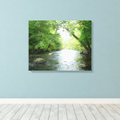 Afdruk van verstijfd Canvas met woudkreek (Insitu (Houten vloer))