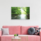 Afdruk van verstijfd Canvas met woudkreek (Insitu (Woonkamer))