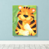 Afdruk van vouwbaar tijgercanvas canvas afdruk (Insitu (Houten vloer))