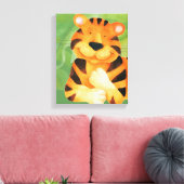 Afdruk van vouwbaar tijgercanvas canvas afdruk (Insitu (Woonkamer))