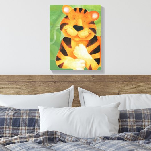 Afdruk van vouwbaar tijgercanvas canvas afdruk (Insitu (Slaapkamer))