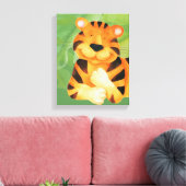 Afdruk van vouwbaar tijgercanvas canvas afdruk (Insitu (Woonkamer))